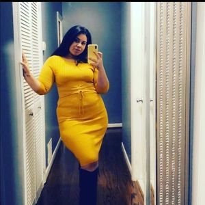 Gabriel Union-New York & company yellow dress